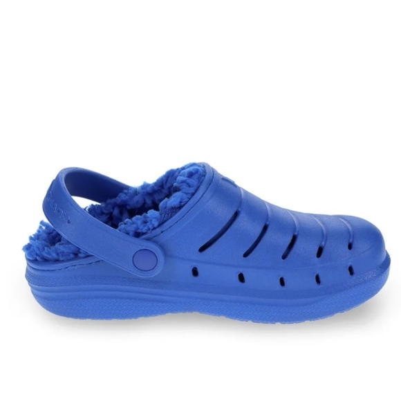 Rugged Shark Kids Lined Sherpa Style Fabric Clog shoes size 2 NWT - Picture 5 of 7